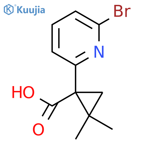 1-(6-bromopyridin-2-yl)-2,2-dimethylcyclopropane-1-carboxylic acid structure