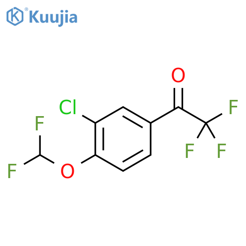 1-3-chloro-4-(difluoromethoxy)phenyl-2,2,2-trifluoroethan-1-one structure