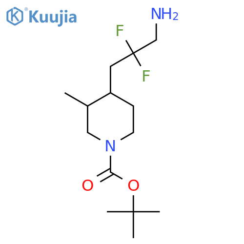 Tert-butyl 4-(3-amino-2,2-difluoropropyl)-3-methylpiperidine-1-carboxylate structure