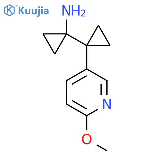 1-1-(6-methoxypyridin-3-yl)cyclopropylcyclopropan-1-amine structure