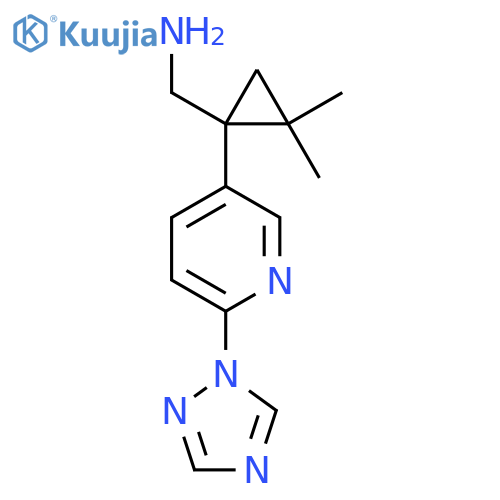 {2,2-dimethyl-1-6-(1H-1,2,4-triazol-1-yl)pyridin-3-ylcyclopropyl}methanamine structure