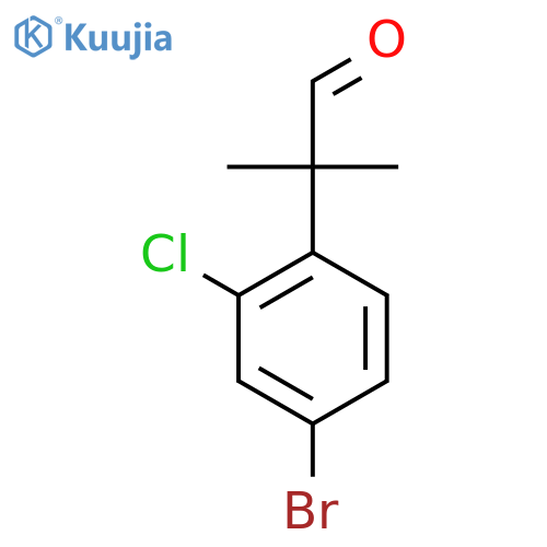 2-(4-bromo-2-chlorophenyl)-2-methylpropanal structure