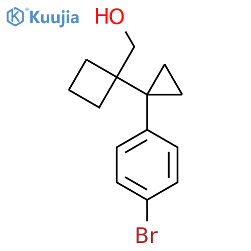 {1-1-(4-bromophenyl)cyclopropylcyclobutyl}methanol structure