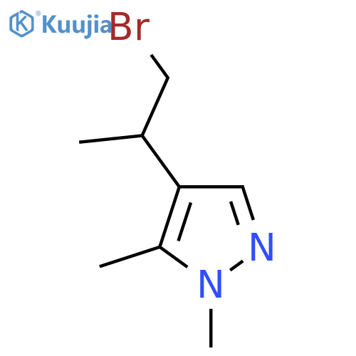 4-(1-bromopropan-2-yl)-1,5-dimethyl-1H-pyrazole structure