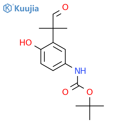 tert-butyl N-4-hydroxy-3-(2-methyl-1-oxopropan-2-yl)phenylcarbamate structure