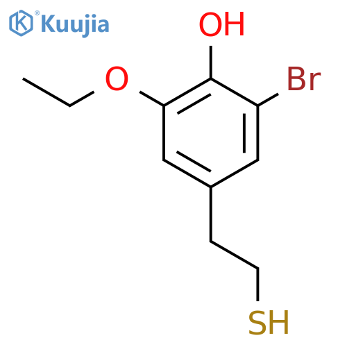 2-bromo-6-ethoxy-4-(2-sulfanylethyl)phenol structure