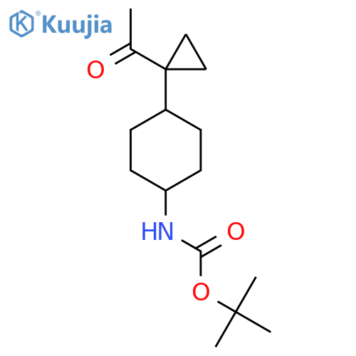tert-butyl N-4-(1-acetylcyclopropyl)cyclohexylcarbamate structure