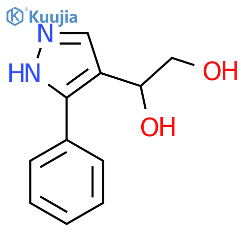 1-(3-phenyl-1H-pyrazol-4-yl)ethane-1,2-diol structure