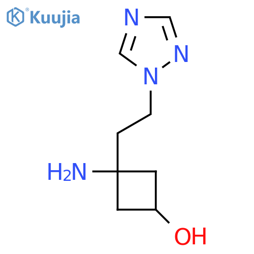 3-amino-3-2-(1H-1,2,4-triazol-1-yl)ethylcyclobutan-1-ol structure