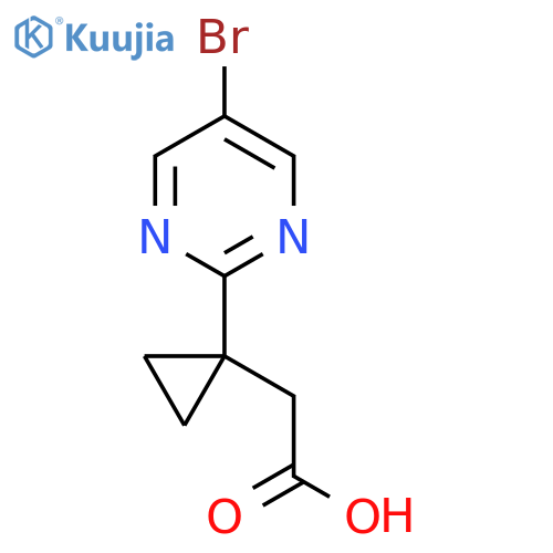 2-1-(5-bromopyrimidin-2-yl)cyclopropylacetic acid structure