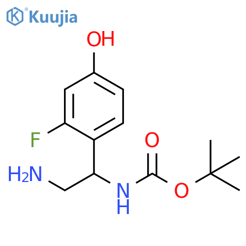 tert-butyl N-2-amino-1-(2-fluoro-4-hydroxyphenyl)ethylcarbamate structure