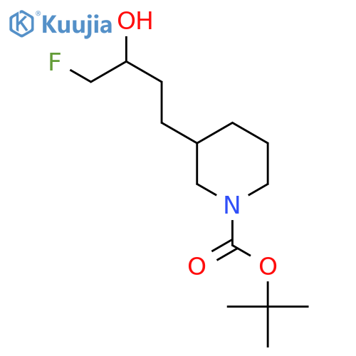 tert-butyl 3-(4-fluoro-3-hydroxybutyl)piperidine-1-carboxylate structure