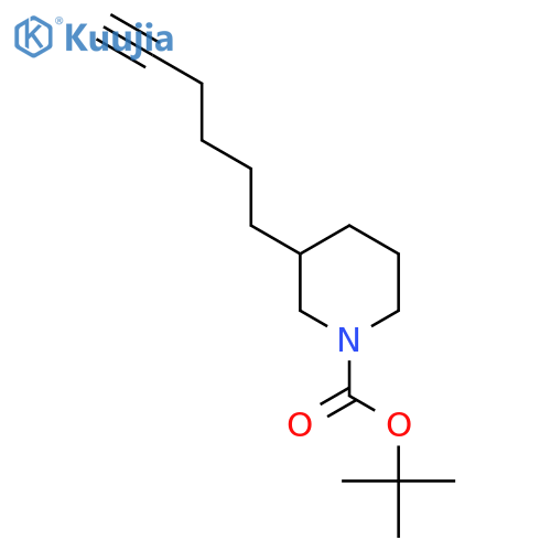 tert-butyl 3-(hex-5-yn-1-yl)piperidine-1-carboxylate structure