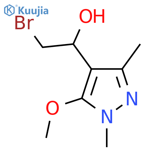 2-bromo-1-(5-methoxy-1,3-dimethyl-1H-pyrazol-4-yl)ethan-1-ol structure