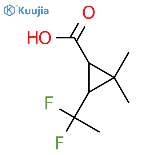 3-(1,1-difluoroethyl)-2,2-dimethylcyclopropane-1-carboxylic acid structure