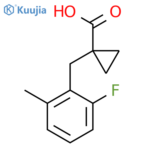 1-(2-fluoro-6-methylphenyl)methylcyclopropane-1-carboxylic acid structure