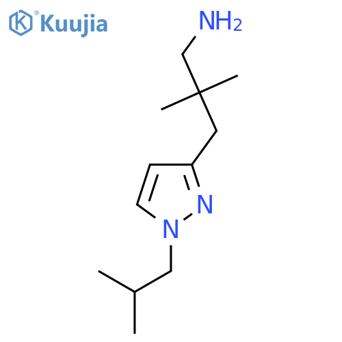 2,2-dimethyl-3-1-(2-methylpropyl)-1H-pyrazol-3-ylpropan-1-amine structure