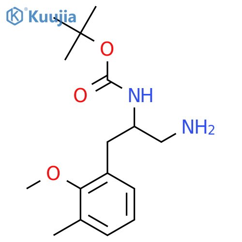 tert-butyl N-1-amino-3-(2-methoxy-3-methylphenyl)propan-2-ylcarbamate structure