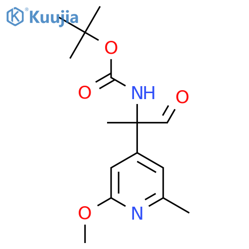 tert-butyl N-2-(2-methoxy-6-methylpyridin-4-yl)-1-oxopropan-2-ylcarbamate structure