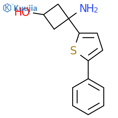 3-amino-3-(5-phenylthiophen-2-yl)cyclobutan-1-ol structure