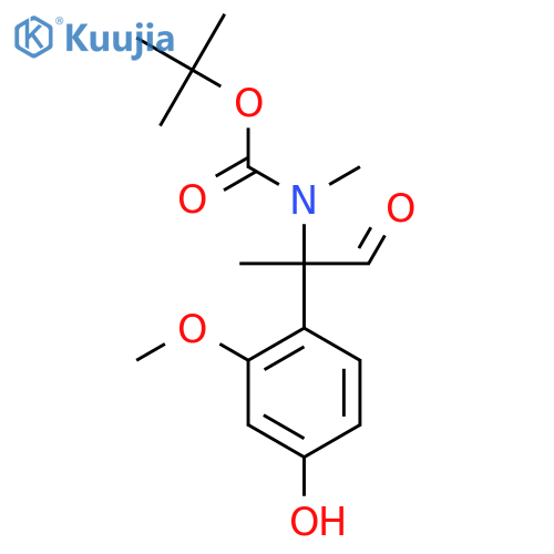 tert-butyl N-2-(4-hydroxy-2-methoxyphenyl)-1-oxopropan-2-yl-N-methylcarbamate structure