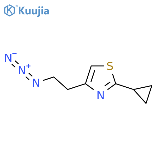 4-(2-azidoethyl)-2-cyclopropyl-1,3-thiazole structure