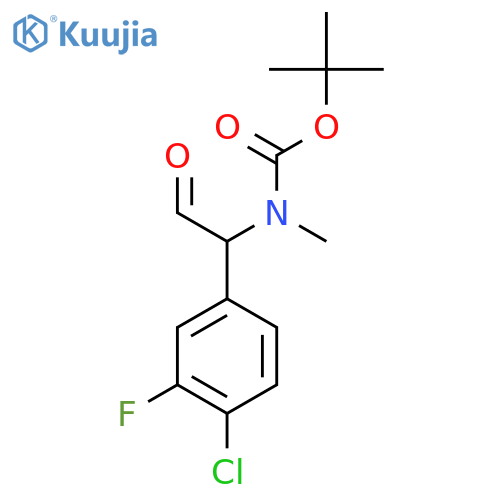 tert-butyl N-1-(4-chloro-3-fluorophenyl)-2-oxoethyl-N-methylcarbamate structure