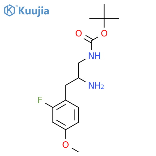 tert-butyl N-2-amino-3-(2-fluoro-4-methoxyphenyl)propylcarbamate structure
