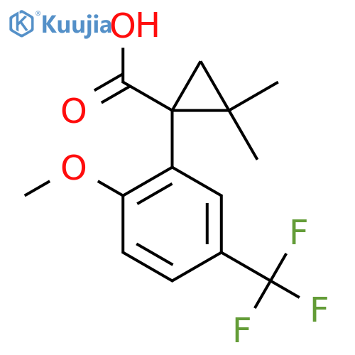 1-2-methoxy-5-(trifluoromethyl)phenyl-2,2-dimethylcyclopropane-1-carboxylic acid structure