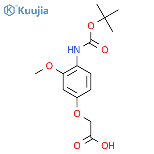 2-(4-{(tert-butoxy)carbonylamino}-3-methoxyphenoxy)acetic acid structure