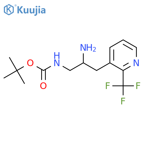 tert-butyl N-{2-amino-3-2-(trifluoromethyl)pyridin-3-ylpropyl}carbamate structure