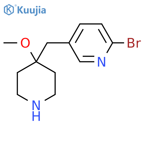 2-bromo-5-(4-methoxypiperidin-4-yl)methylpyridine structure