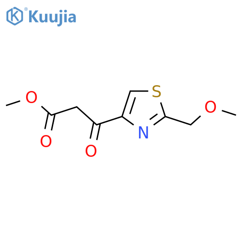 methyl 3-2-(methoxymethyl)-1,3-thiazol-4-yl-3-oxopropanoate structure