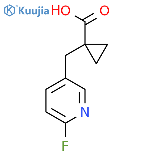 1-(6-fluoropyridin-3-yl)methylcyclopropane-1-carboxylic acid structure