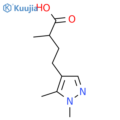 4-(1,5-dimethyl-1H-pyrazol-4-yl)-2-methylbutanoic acid structure