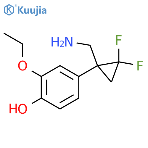 4-1-(aminomethyl)-2,2-difluorocyclopropyl-2-ethoxyphenol structure