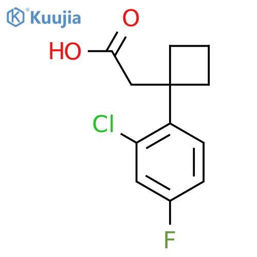 2-1-(2-chloro-4-fluorophenyl)cyclobutylacetic acid structure