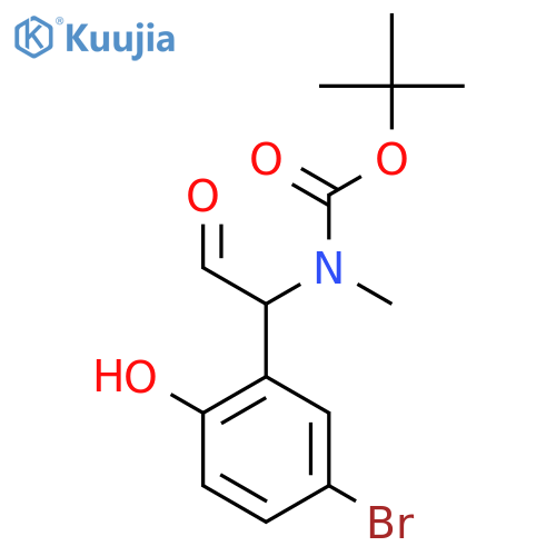 tert-butyl N-1-(5-bromo-2-hydroxyphenyl)-2-oxoethyl-N-methylcarbamate structure