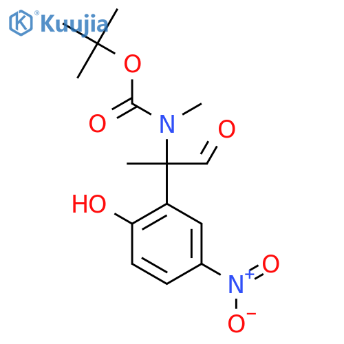 tert-butyl N-2-(2-hydroxy-5-nitrophenyl)-1-oxopropan-2-yl-N-methylcarbamate structure