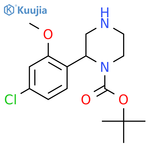 tert-butyl 2-(4-chloro-2-methoxyphenyl)piperazine-1-carboxylate structure