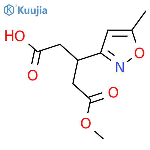 5-methoxy-3-(5-methyl-1,2-oxazol-3-yl)-5-oxopentanoic acid structure