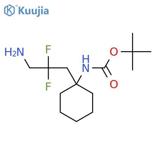 tert-butyl N-1-(3-amino-2,2-difluoropropyl)cyclohexylcarbamate structure