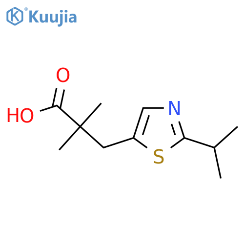 2,2-dimethyl-3-2-(propan-2-yl)-1,3-thiazol-5-ylpropanoic acid structure