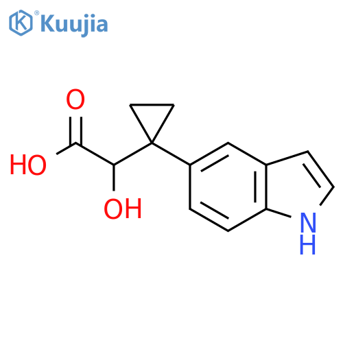 2-hydroxy-2-1-(1H-indol-5-yl)cyclopropylacetic acid structure