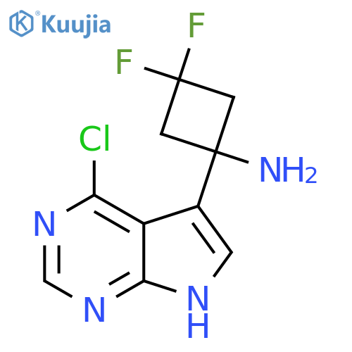 1-{4-chloro-7H-pyrrolo2,3-dpyrimidin-5-yl}-3,3-difluorocyclobutan-1-amine structure