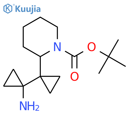 Tert-butyl 2-[1-(1-aminocyclopropyl)cyclopropyl]piperidine-1-carboxylate structure