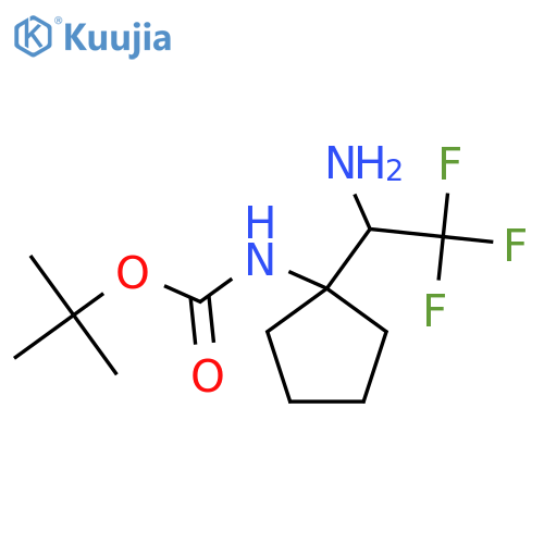 tert-butyl N-1-(1-amino-2,2,2-trifluoroethyl)cyclopentylcarbamate structure