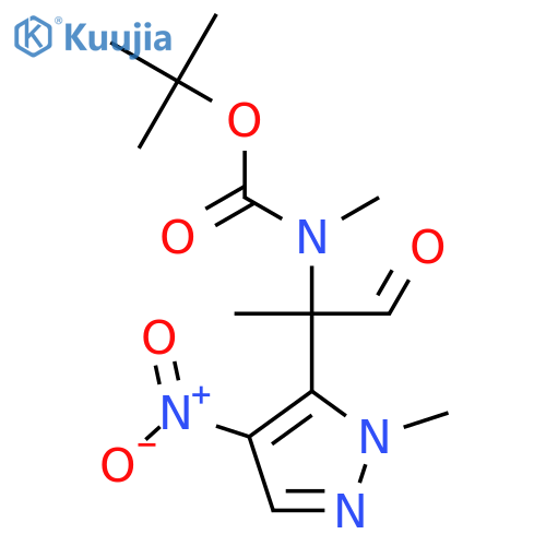 tert-butyl N-methyl-N-2-(1-methyl-4-nitro-1H-pyrazol-5-yl)-1-oxopropan-2-ylcarbamate structure