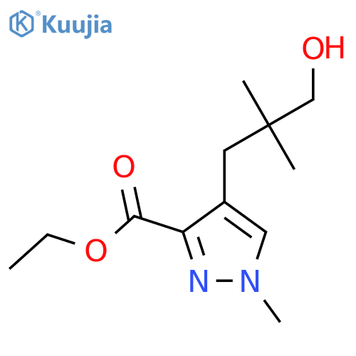 ethyl 4-(3-hydroxy-2,2-dimethylpropyl)-1-methyl-1H-pyrazole-3-carboxylate structure