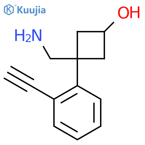 3-(Aminomethyl)-3-(2-ethynylphenyl)cyclobutan-1-ol structure